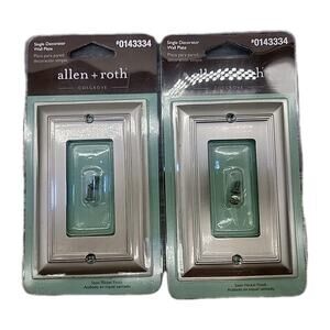 Three Pack Allen+Roth 0143334 Satin Nickel Single Decoratr Wall Plate Cover [34]